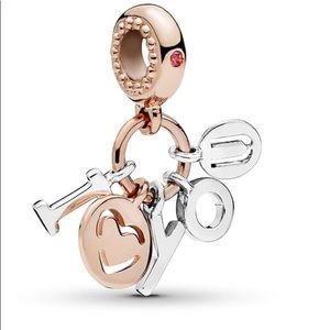 NEW Pandora Rose Gold I Love You Dangle Charm